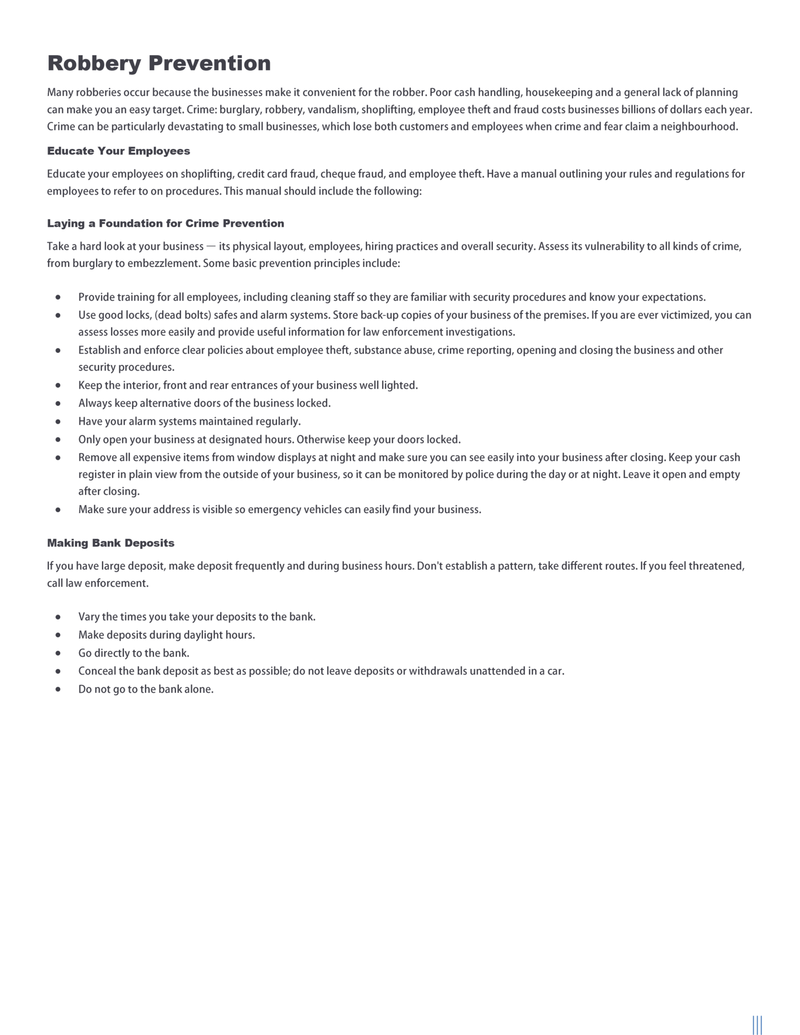 Robbery Checklist.pdf Manitoba’s Most Wanted List: Updated - Sargent Business Community